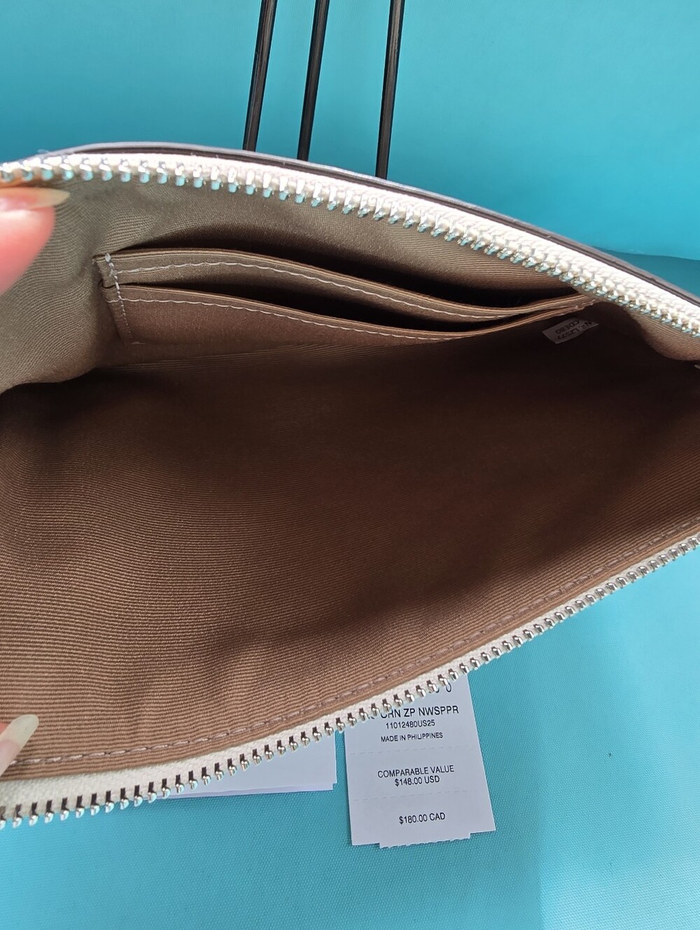 Coach 1 Of A Kind Limited Edition Large Corner Zip Wristlet with Newspaper Print - Picture 5 of 5